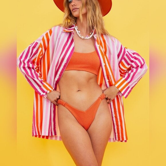 Beach Riot Tops - NWoT Beach Riot Revolve Alexa Shirt Dress Top Sunset Stripes Coverup size S/M